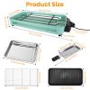 2000W Electric Indoor Grill 2 in 1 Electric BBQ Gill with Grill Net Removable Plate 5 Temperature Control 3 Small Trays Dishwasher Safe
