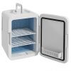 HOMCOM Skincare Fridge for Bedroom, Car with LED Mirror, Cooler and Warmer, AC/DC Powered Mini Fridge for Skincare, Beverage