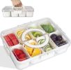 Divided Snack Box With Lid – Clear Food Storage Container With Colorful Compartments – Reusable Bento Organizer For Snacks, Fruits, Nuts, And Meal Pre