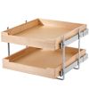 2 Tier Pull Out Cabinet Organizer Soft Close Slide Out Wood Drawer 20"W x 21"D