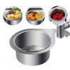 JS Swan Stainless Steel Drain Basket for Kitchen Sink – Sink Drain Strainer Basket, Swan Sink Strainer, Stainless Steel Draining Basket for Sink, Kitc