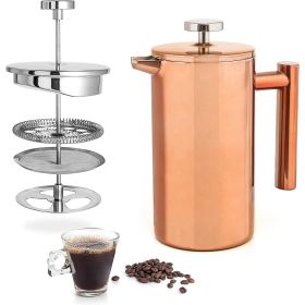 Mixpresso Stainless Steel French Press Coffee Maker 26 Oz 770 Ml Double Wall Metal Insulation Coffee Press & Tea Brewer Easy Clean & Easy Press, Stron