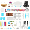 507-piece cake decorating set baking supplies, including 3 spring flower pots set, rotating wheel cake decorating tools, suitable for beginners and ca