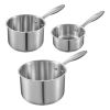 Stainless Steel Saucepan Set, 1 QT & 2 QT & 3 QT Saucepans with Glass Lids, Multipurpose Nonstick Stainless Steel Sauce Pot with Ergonomic Handle, Fri