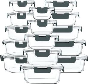 30 Pieces Glass Food Storage Containers with Snap Locking