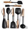 Premium Silicone Cooking Utensils Set - Non-Toxic, Heat-Resistant Kitchen Utensils Set with Food-Grade Silicone & Wood Handles - Includes Spatula & Sp