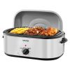 VEVOR Roaster Oven, 24QT Electric Turkey Roaster Oven, 150-450°F Adjustable Temperature Electric Roasting Pan with 3 Bin Buffet Server, Self-Basting L