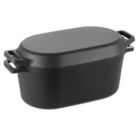 Enameled Cast Iron Dutch Oven, 3.5 Quart Pot with Lid and Dual Handles, Heavy-Duty Durable Cookware Pan, Oven Induction Compatible up to 500°F, for Br