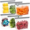 Reusable Bags Dishwasher Safe, BPA Free Reusable Freezer Bags Stand Up, Leakproof Silicone Bags for Food Storage Containers, Salad Fruit,Vegetables,Tr
