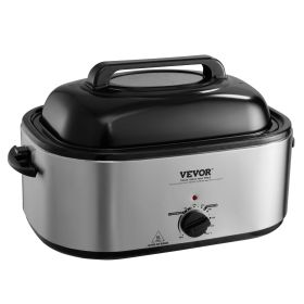 VEVOR Electric Roaster Oven, 24 QT Turkey Roaster Oven with Self-Basting Lid, 1450W Roaster Oven with Defrost & Warm Function, Adjustable Temp, Remova