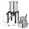 VEVOR Turkey Deep Fryer, 30-qt Turkey & 10-qt Fish Steamer Cooker Set, Outdoor Aluminum Seafood Frying Pot, 54,000 BTU Burner Propane Gas Boiler, Incl
