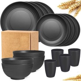 32 Pieces/set of Plastic Tableware, Including Plates, Squares, Bowls, and Cups, Suitable for Families, Camping, Picnics, School Dormitories, Parties,