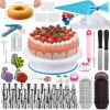 Cake Decorating Supplies Kit, 206 PCS Baking Set for Beginners With Cake Turntable Stand Rotating Turntable,Russian Piping Tips Set, Cake Baking Suppl