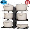 Pots and Pans Organizer, Adjustable 6-Tier Pots Organizer Rack for Cookware, Heavy Duty Pots Rack for Kitchen Storage