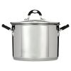 8-Quart Gourmet Stainless-Steel Covered Stock Pot with Lock and Drain