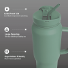 Stainless Steel Basin Travel Mug with Silicone Straw 30 oz, Sage
