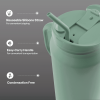 Stainless Steel Basin Travel Mug with Silicone Straw 30 oz, Sage