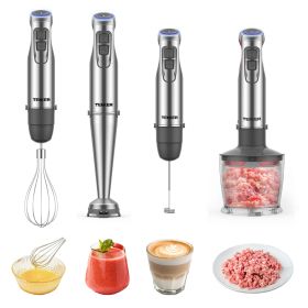 1100W Immersion Hand Blender, Stainless Steel Stick Blender with 12-Speed & Turbo Mode, TENKER 5-in-1 Handheld Blender with 600ml Mixing Beaker with L