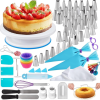 100Pcs Cake Decorating Supplies Kit - Cake Turntable Set with 48 Icing Piping Tips, 20 Disposable Pastry Bags, 2 Couplers, Baking Tools for Beginners,