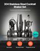 Cocktail Shaker Set 13 Pcs Bartender Kit Stainless Steel Bar Tool Set Gunmetal