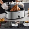 VEVOR Electric Roaster Oven, 24 QT Turkey Roaster Oven with Self-Basting Lid, 1450W Roaster Oven with Defrost & Warm Function, Adjustable Temp, Remova