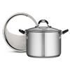 8-Quart Gourmet Stainless-Steel Covered Stock Pot with Lock and Drain