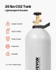 CO2 Tank, 20 lbs New Aluminum Alloy Cylinder, CO2 Air Tank with Light Spray Coating, CGA320 Valve, Handle & Purple Copper Siphon, DOT Approved Cylinde