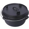 Pre-Seasoned Cast Iron Dutch Oven With Skillet Lid, Outdoor Camping Deep Pot for Camping Fireplace Cooking BBQ Baking Campfire, With Iron Pot Rack, 8