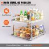VEVOR 2 Tier 17"W x 21"D Pull Out Cabinet Organizer, Heavy Duty Slide Out Pantry Shelves, Chrome-Plated Steel Roll Out Drawers, Sliding Drawer Storage