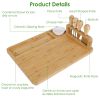 Bamboo Charcuterie Cheese Board Platter Board Serving Tray with Cutlery Set for Wedding Birthdays Christmas