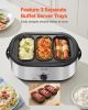 VEVOR Roaster Oven, 24QT Electric Turkey Roaster Oven, 150-450°F Adjustable Temperature Electric Roasting Pan with 3 Bin Buffet Server, Self-Basting L