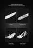Product Name : Deluxe Premium Cutlery Flatware Set for the Home - Stainless steel cutlery service with 1 dinner fork, 1 dinner knife, 1 dinner spoon a