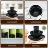 Black Dinnerware Set for 4, 16 Pack Plastic BPA-Free Dinner Plates, Salad Plates, Cereal Bowls, Cups, Unbreakable Plates and Bowls Sets, Microwave and