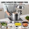 VEVOR Steamer Pot 11in/28cm, 3 Tier Steamer Pot for Cooking with 8.5QT Stock Pot, Vegetable Steamer & 2 Steaming Tray, Food-Grade 304 Stainless Steel