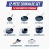 Blue Diamond 12-Piece Healthy Ceramic Nonstick Pots and Pans Cookware Set, Dishwasher Safe