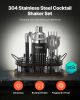 Cocktail Shaker Set 23 Pcs Bartender Kit Stainless Steel Bar Tool Set Silver