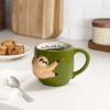 19 oz Green Slow Sloth Earthenware Mug