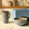 Hand-Glazed Terracotta Breakfast Set - Mug and Bowl with Lid – Rustic & Stylish Dining