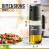 Oil Sprayer Kitchen Gadget for Cooking High Borosilicate Glass Oil Sprayer Mister, 250ml Olive Oil Spray Bottle for AirFryer, Salad, BBQ, Kitchen Baki