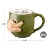 19 oz Green Slow Sloth Earthenware Mug