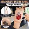 46 Oz Glass Tumbler with Straw and Lid Peach Glass Water Bottle with Natural Bamboo Lid 2 Slim and Boba Straws Silicone Sleeve Dishwasher Safe Car Hol
