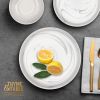 (2 pack) Stoneware Dinner Plate, Grey Marble Collection