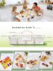 Divided Snack Box With Lid – Clear Food Storage Container With Colorful Compartments – Reusable Bento Organizer For Snacks, Fruits, Nuts, And Meal Pre