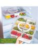 Divided Snack Box With Lid – Clear Food Storage Container With Colorful Compartments – Reusable Bento Organizer For Snacks, Fruits, Nuts, And Meal Pre