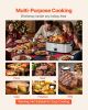 VEVOR Roaster Oven, 24QT Electric Turkey Roaster Oven, 150-450°F Adjustable Temperature Electric Roasting Pan with 3 Bin Buffet Server, Self-Basting L