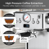 W1002P292436  1350W Semi-automatic Coffee Machine 20Bar Professional Concentrated Coffee Maker with Milk Foamer, Single Shot and Double Shot, Compatib