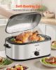 VEVOR Roaster Oven, 24QT Electric Turkey Roaster Oven, 150-450°F Adjustable Temperature Electric Roasting Pan with 3 Bin Buffet Server, Self-Basting L