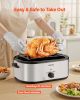 VEVOR Roaster Oven, 24QT Electric Turkey Roaster Oven, 150-450°F Adjustable Temperature Electric Roasting Pan with 3 Bin Buffet Server, Self-Basting L