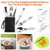 Set of 16Pcs Camping Cooking Ware Camping Stove Cookware Kit Aluminum Kettle with Bowls Knife Fork Spoon Carabiner Spatula Cutting Board for Hiking Pi
