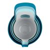 4 Piece Nesting Plastic Mixing Bowl Set with Pour Spouts and Handles, Blue